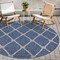 Homeroots 8 ft. Round Navy Knot Indoor & Outdoor Area Rug 396127 - alternate 6